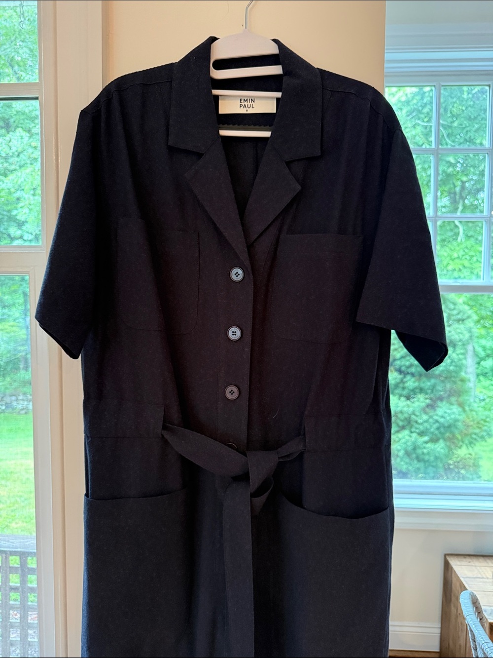 EMIN PAUL blue cotton jumpsuit with belt